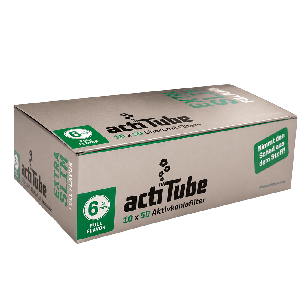 ACTI Tube Extra Slim Aktivkohlefilter 6mm Gold