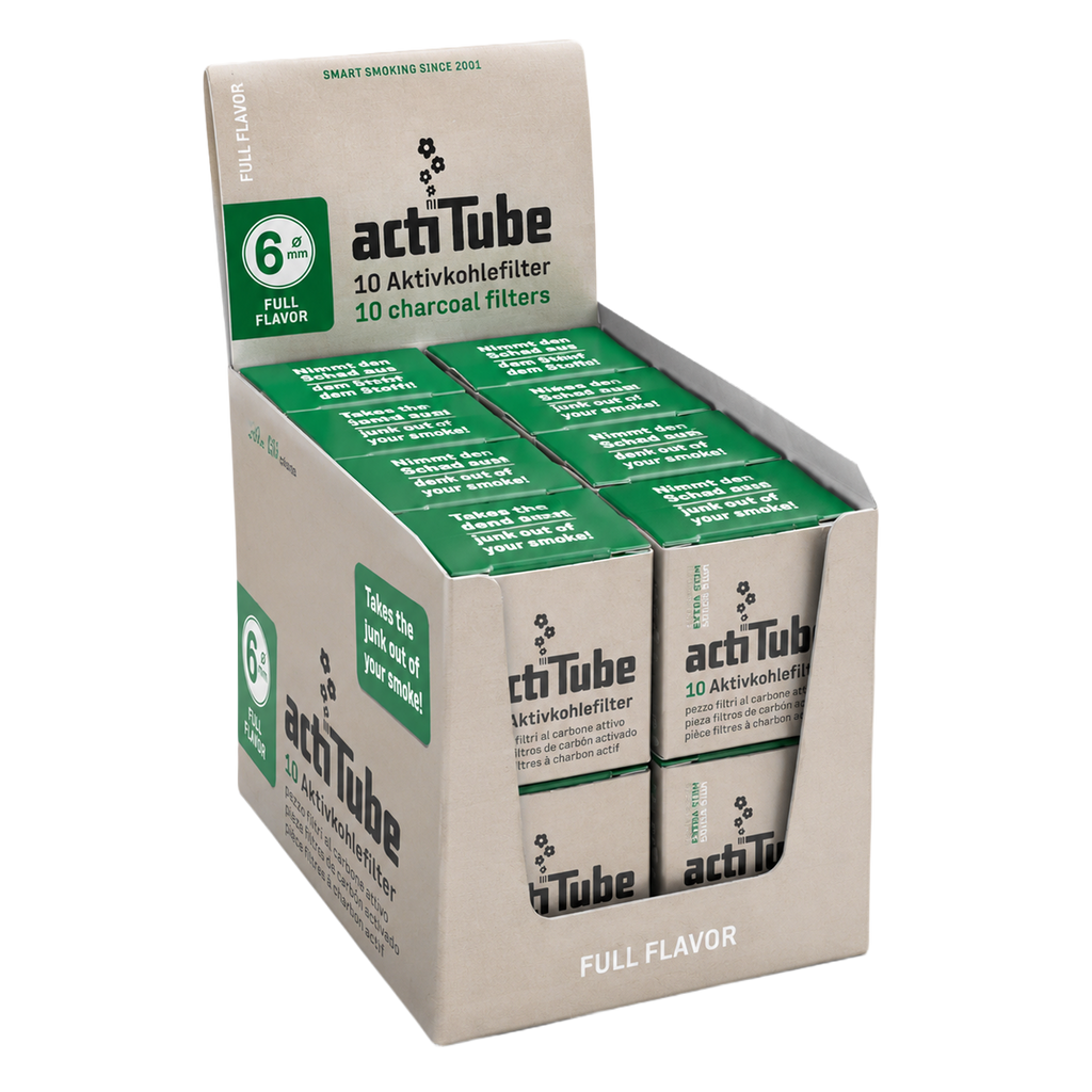 ACTI Tube Extra Slim Aktivkohlefilter 6mm Gold