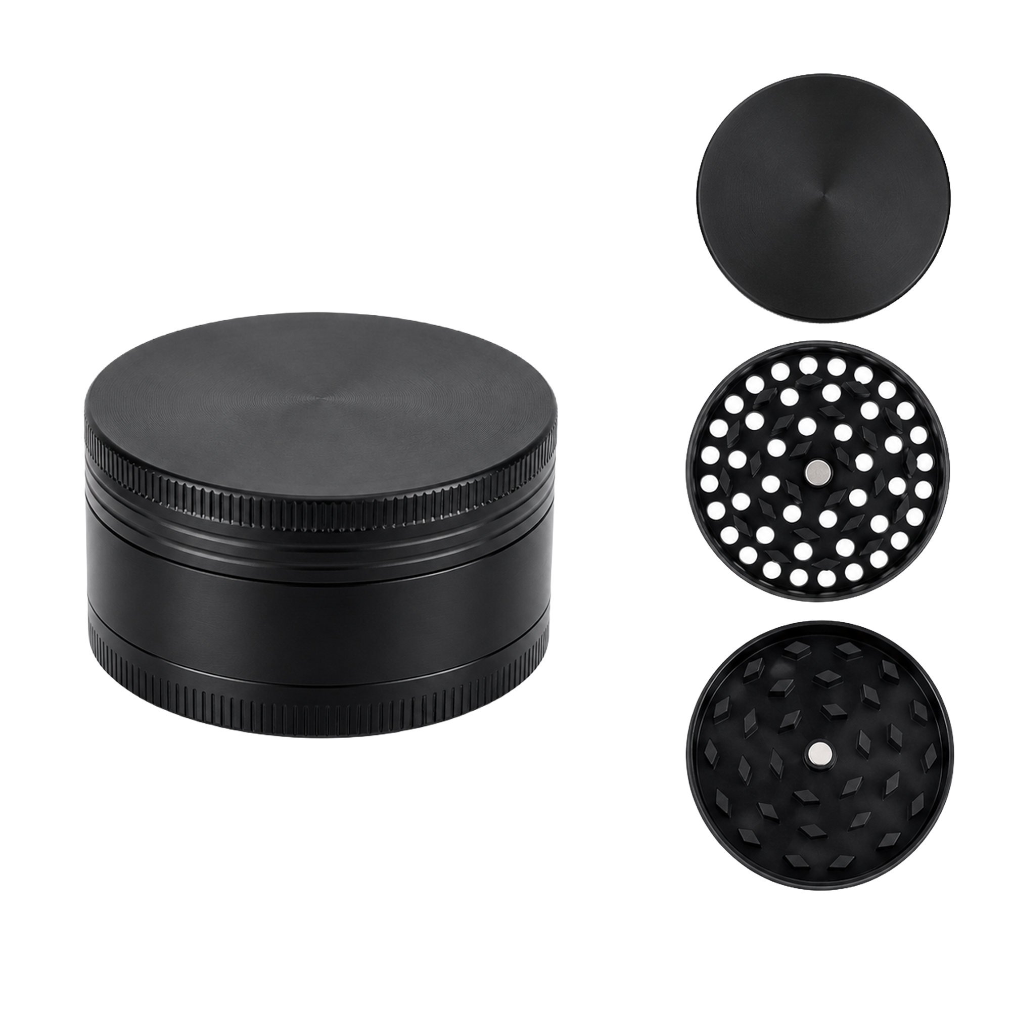 ATOMIC Grinder Metal Schwarz 3-teilig ø50mm