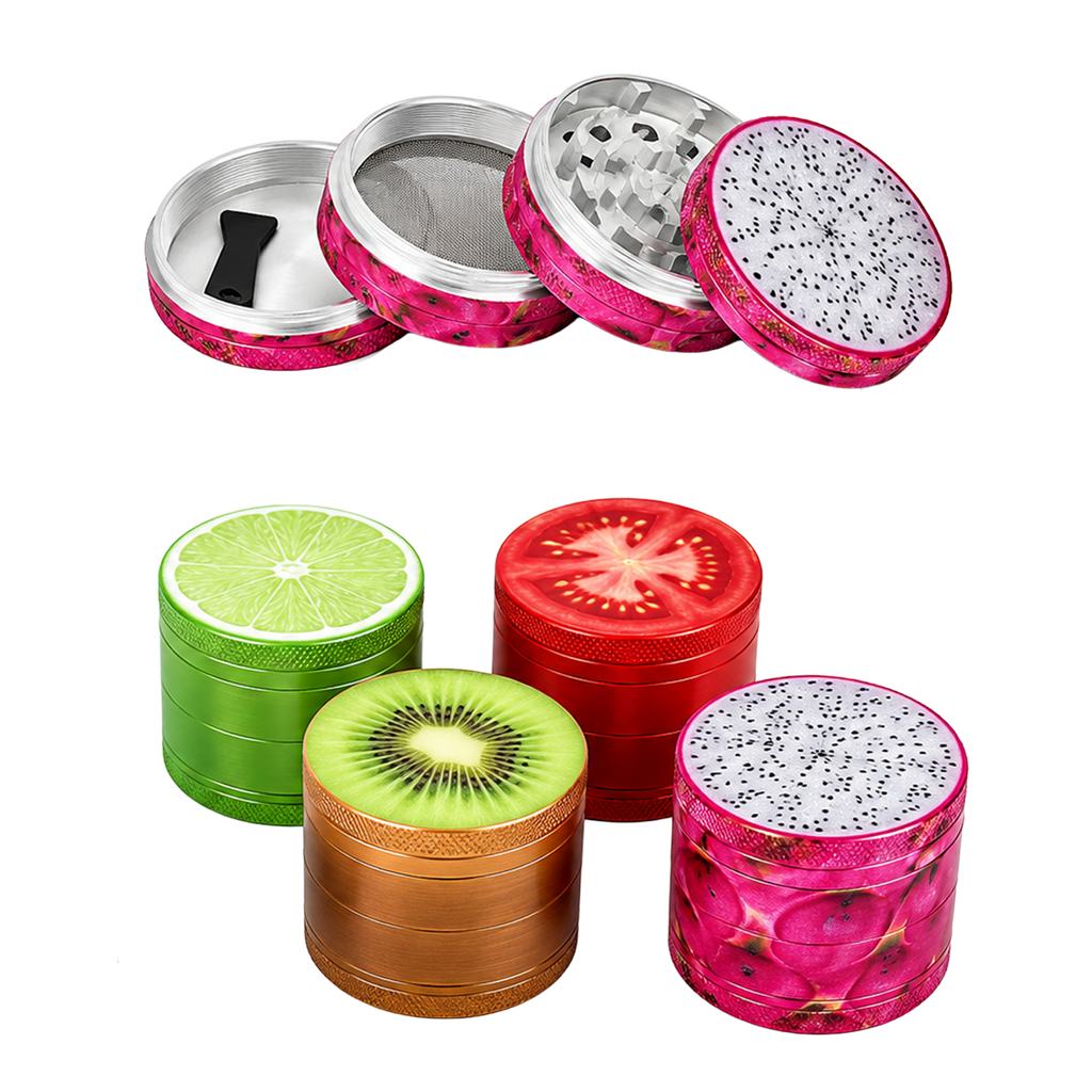 ATOMIC Metal Grinder Fruits, 4-teilig, ø50 mm