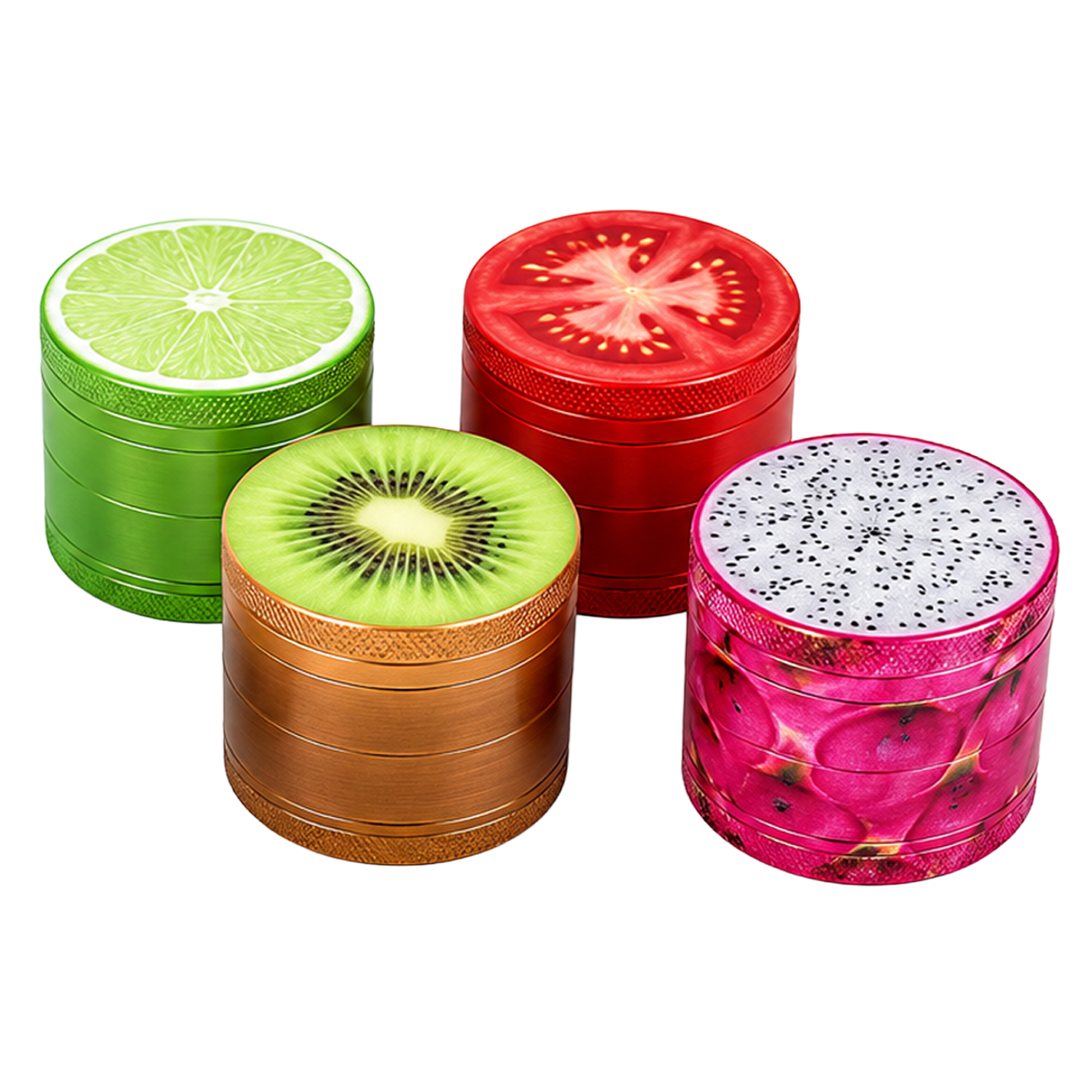 ATOMIC Metal Grinder Fruits, 4-teilig, ø50 mm