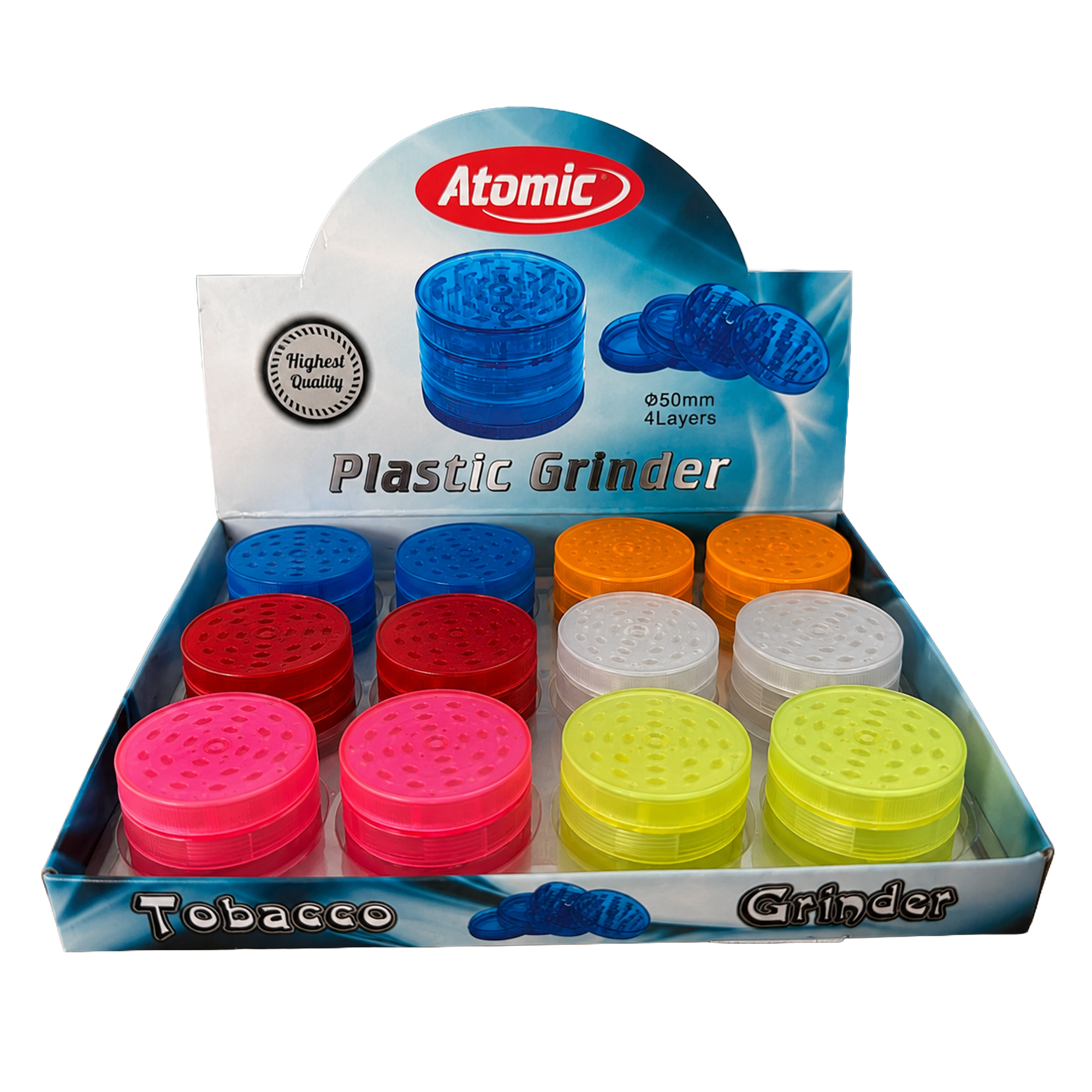 ATOMIC Plastik Grinder Rubber, 4-teilig, ø50 mm
