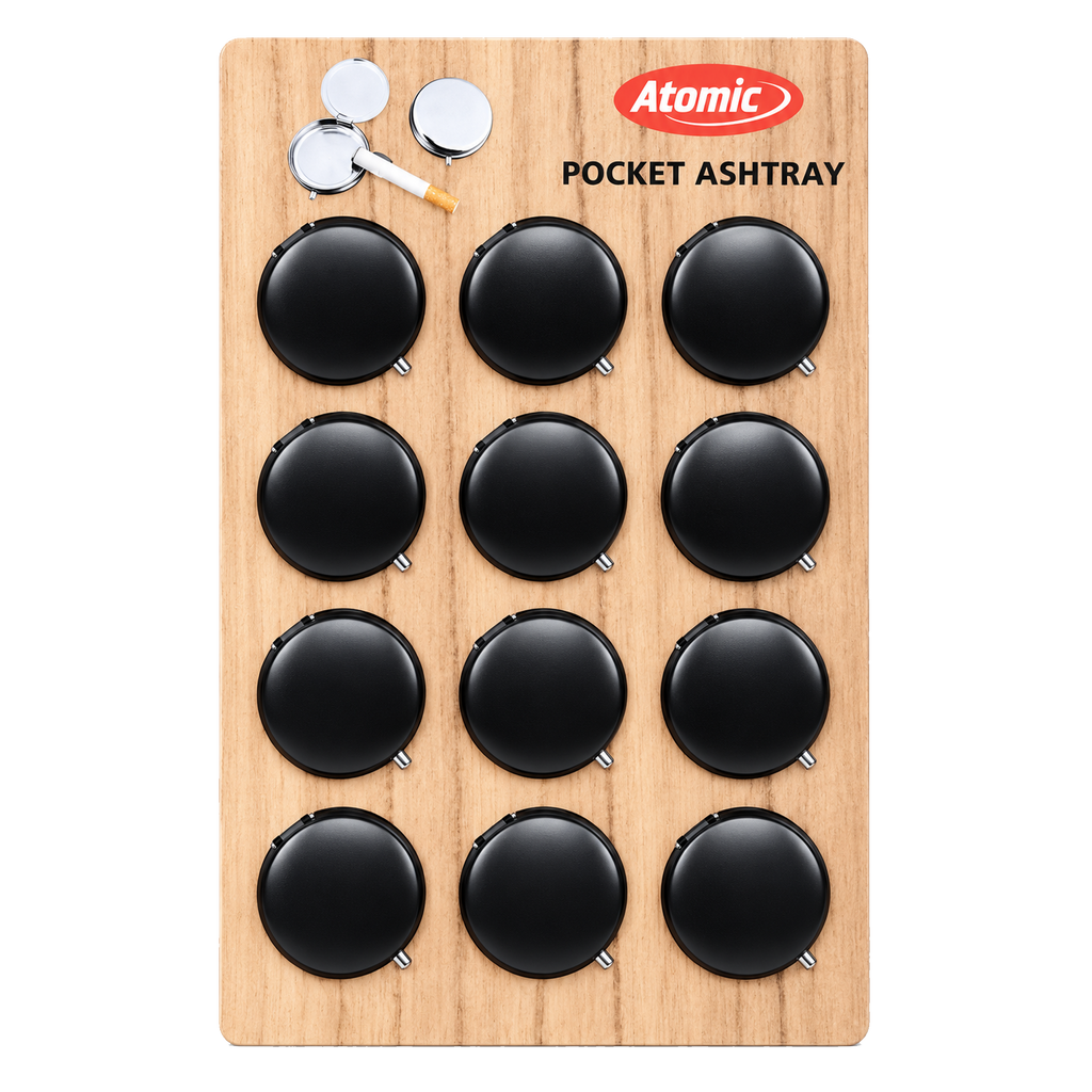 ATOMIC Taschenascher Schwarz Matt