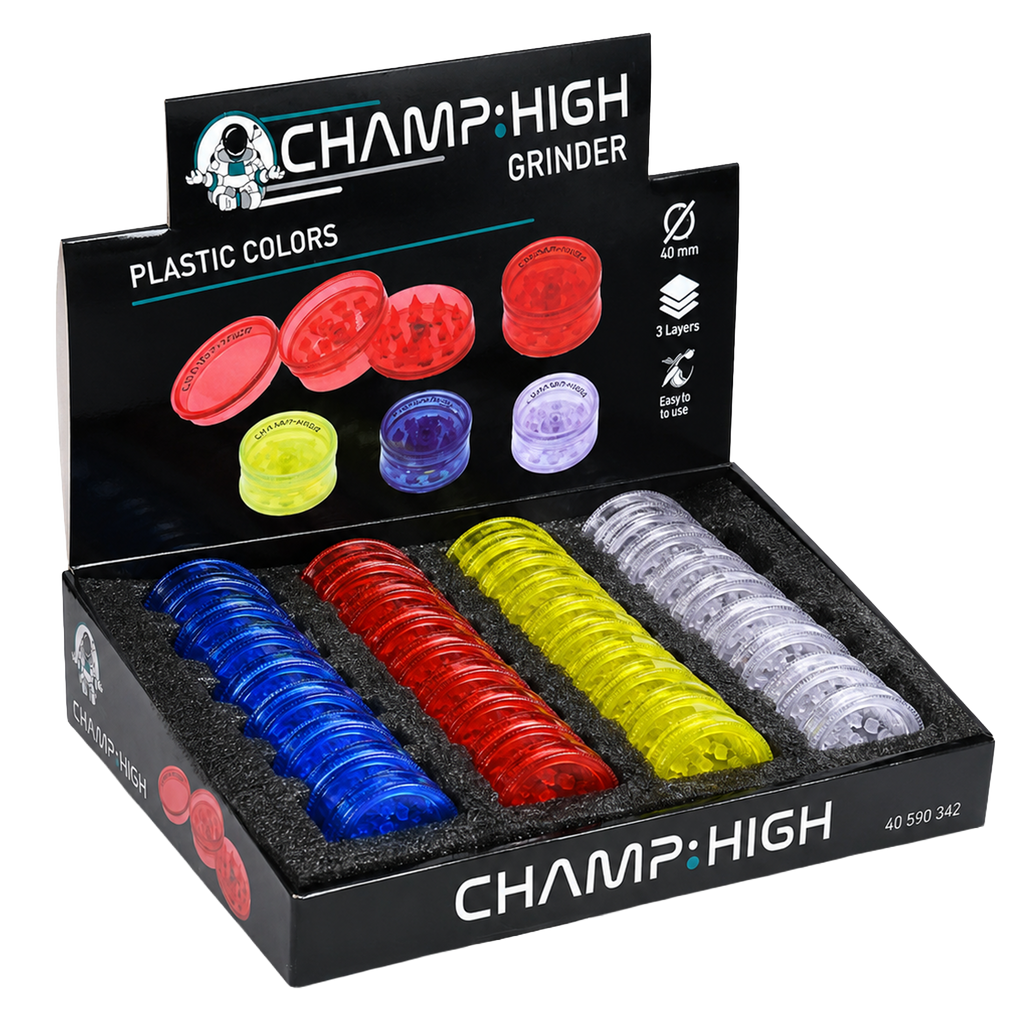 CHAMP HIGH Kunststoff Grinder 3fach 42mm Bunt