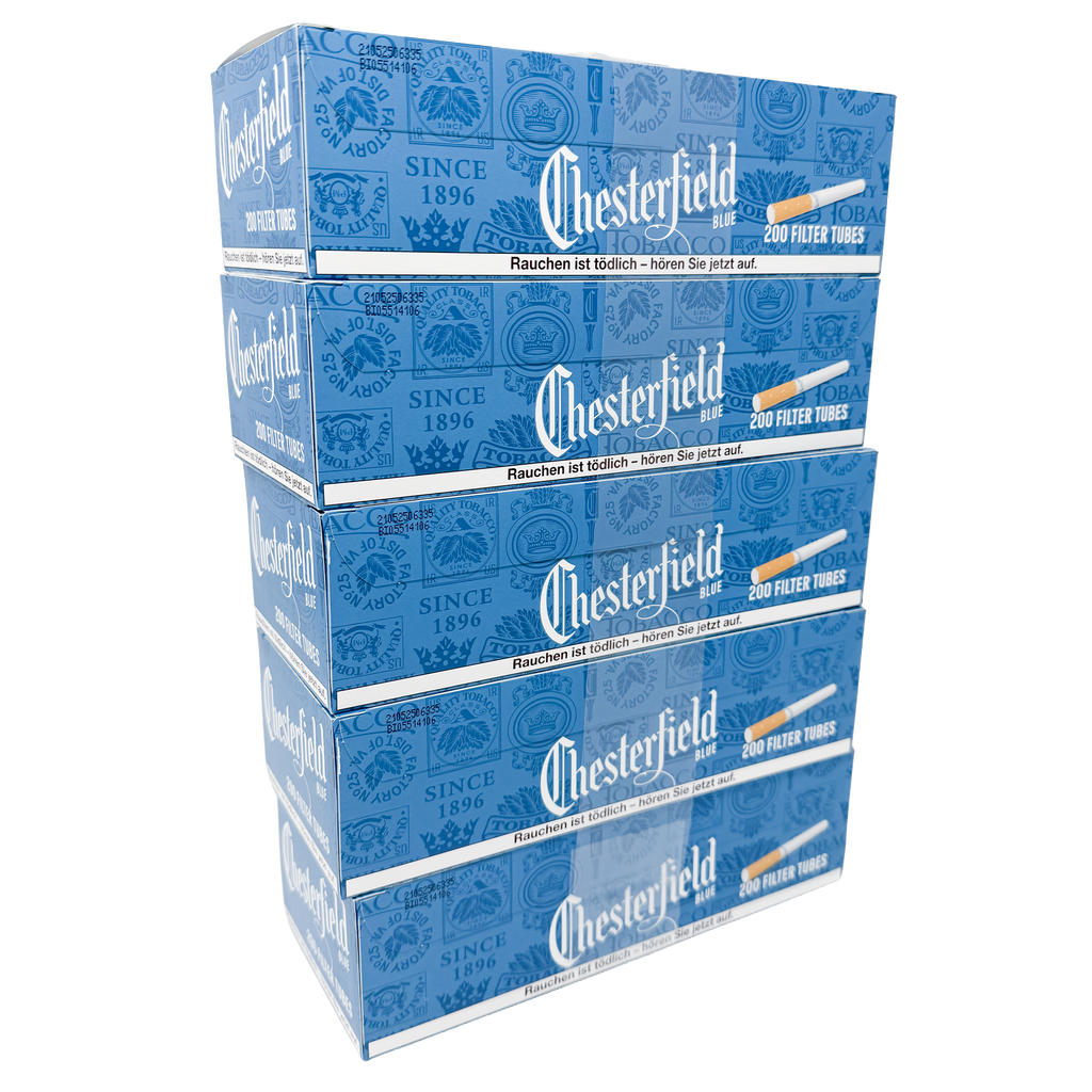 CHESTERFIELD Blue 200 Zigarettenhülsen