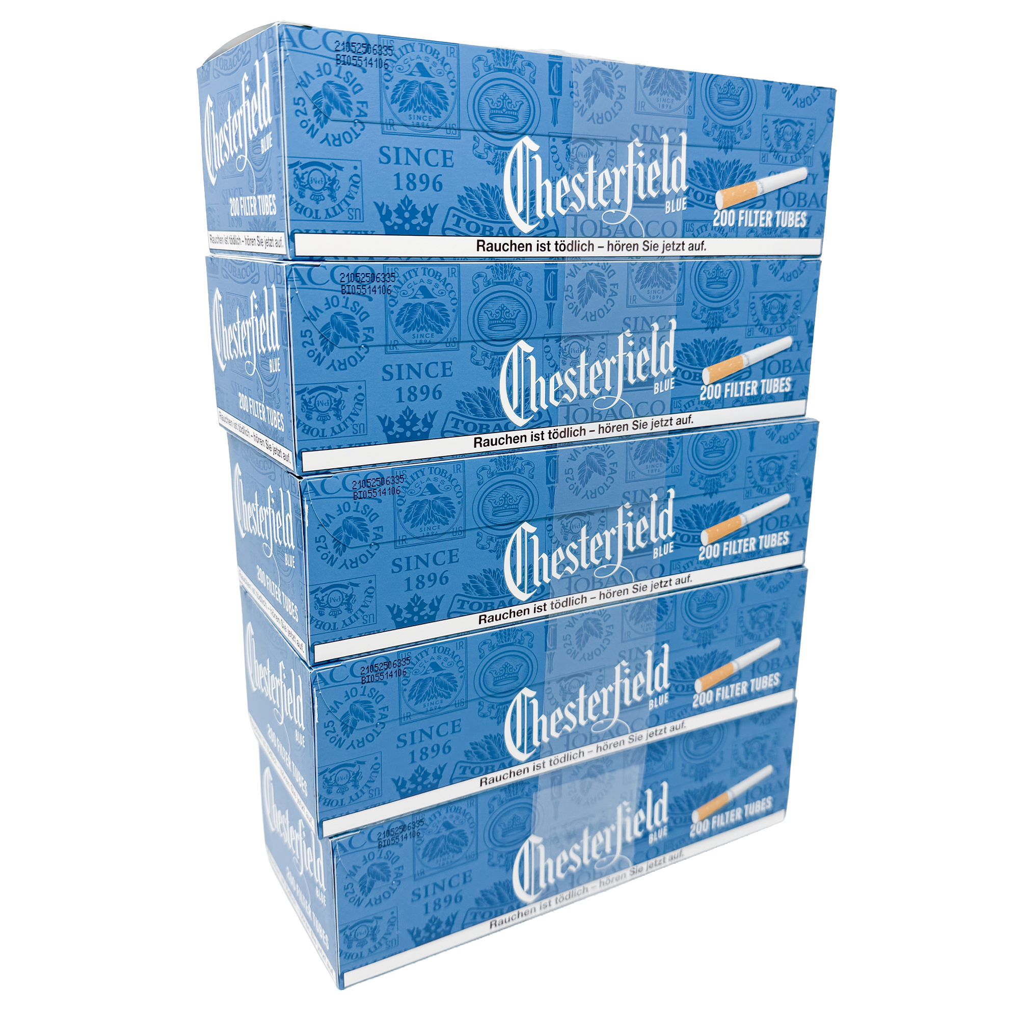 CHESTERFIELD Blue 200 Zigarettenhülsen
