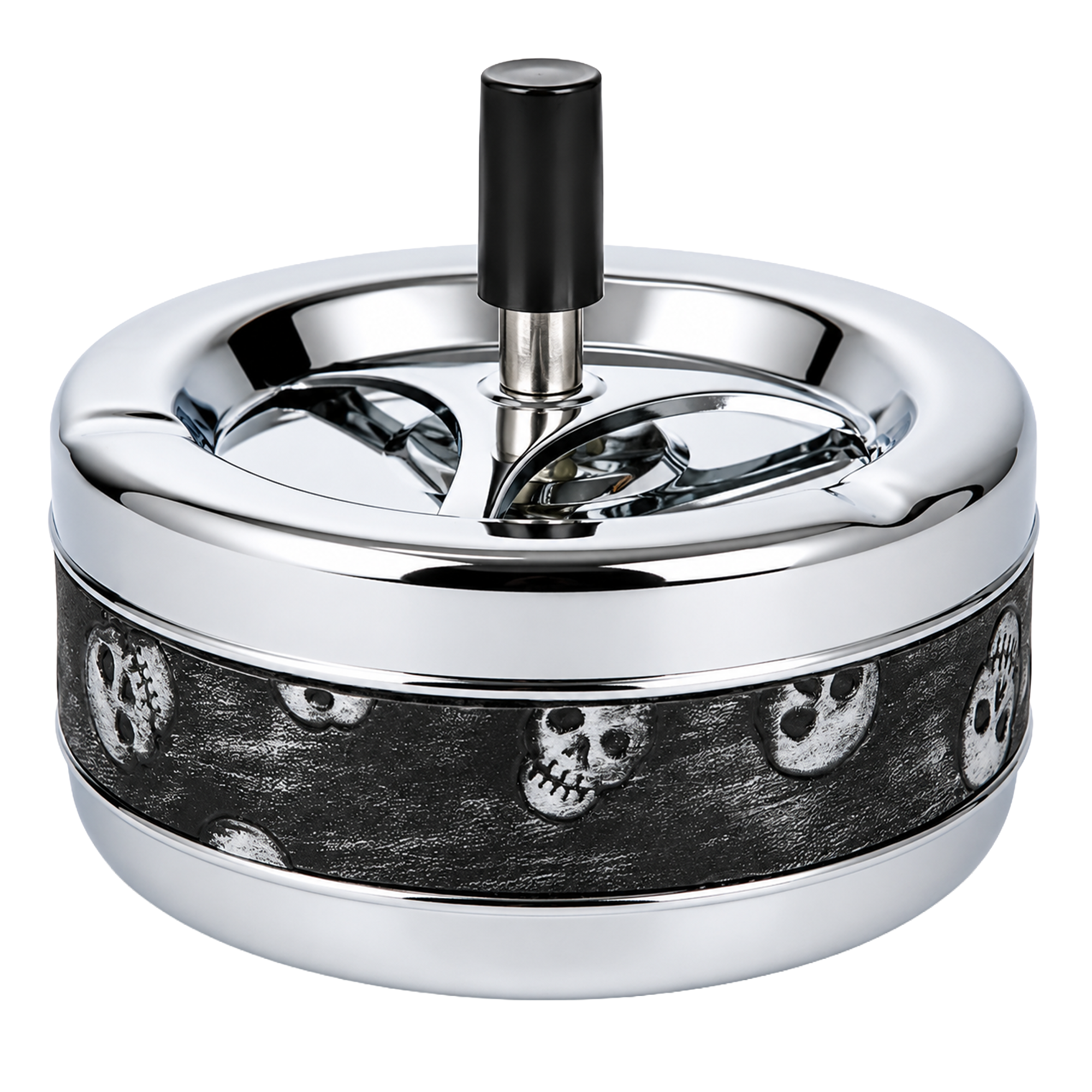 Drehascher 13cm Skull Grau