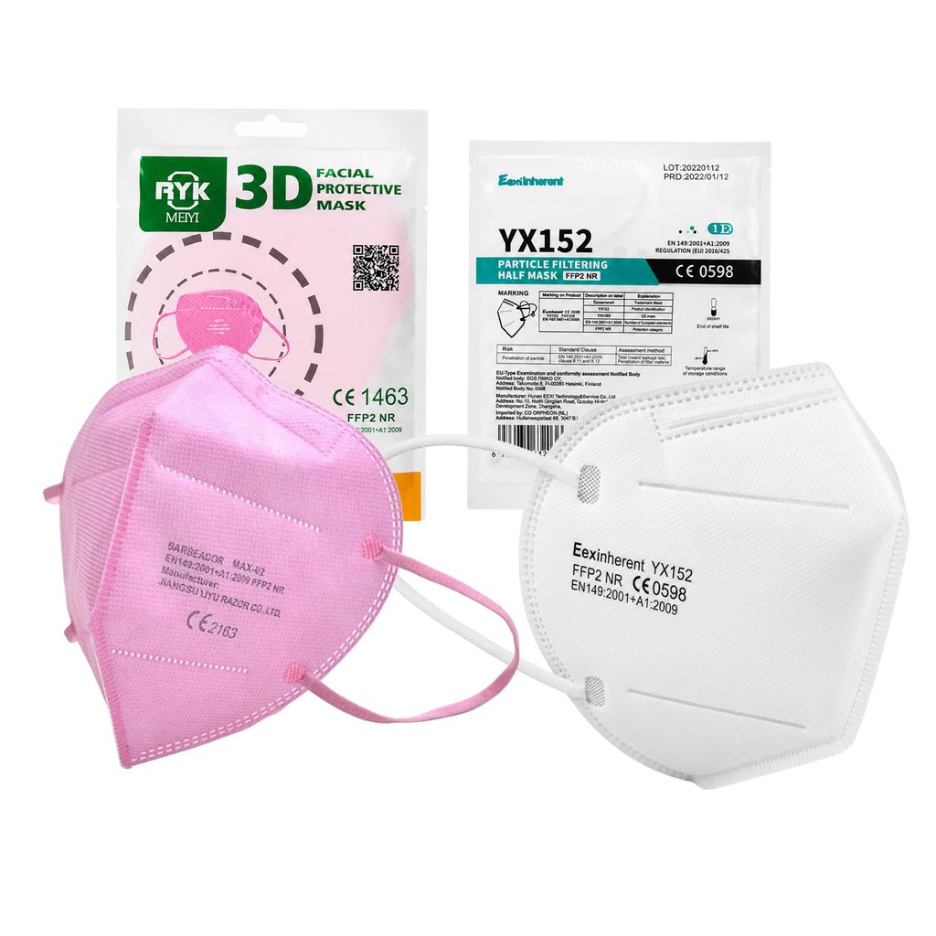 FFP2 Maske Weiß/Rosa