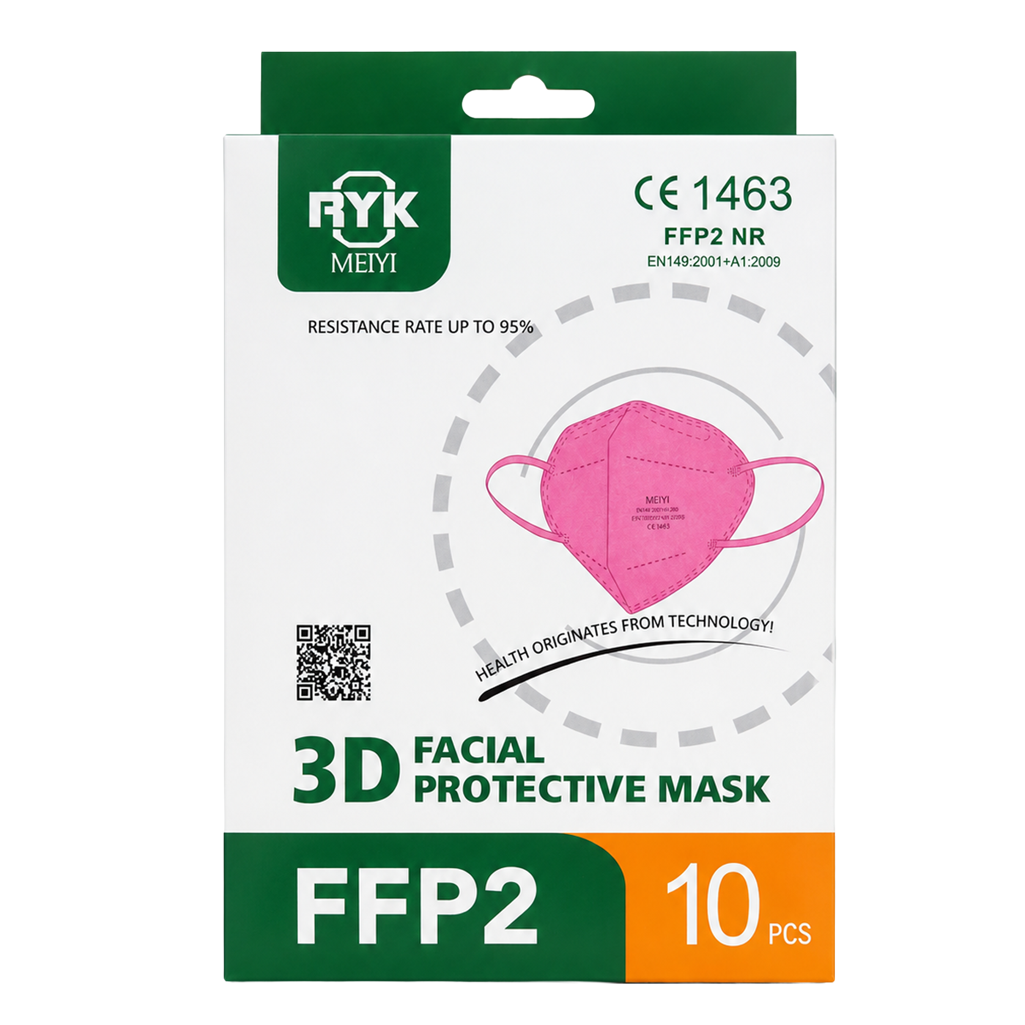 FFP2 Maske Weiß/Rosa