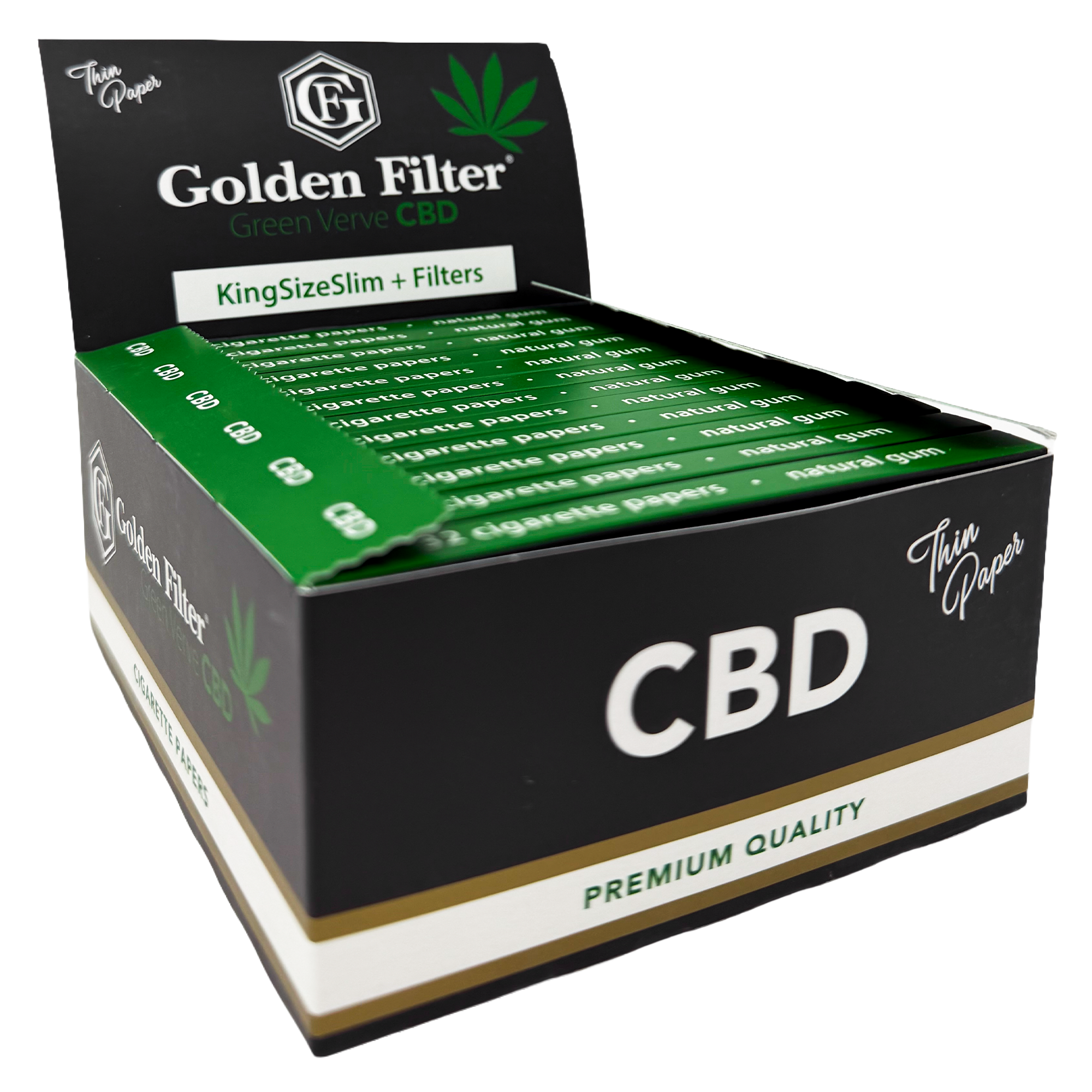 GOLDEN FILTER CBD King Size Slim + Tips