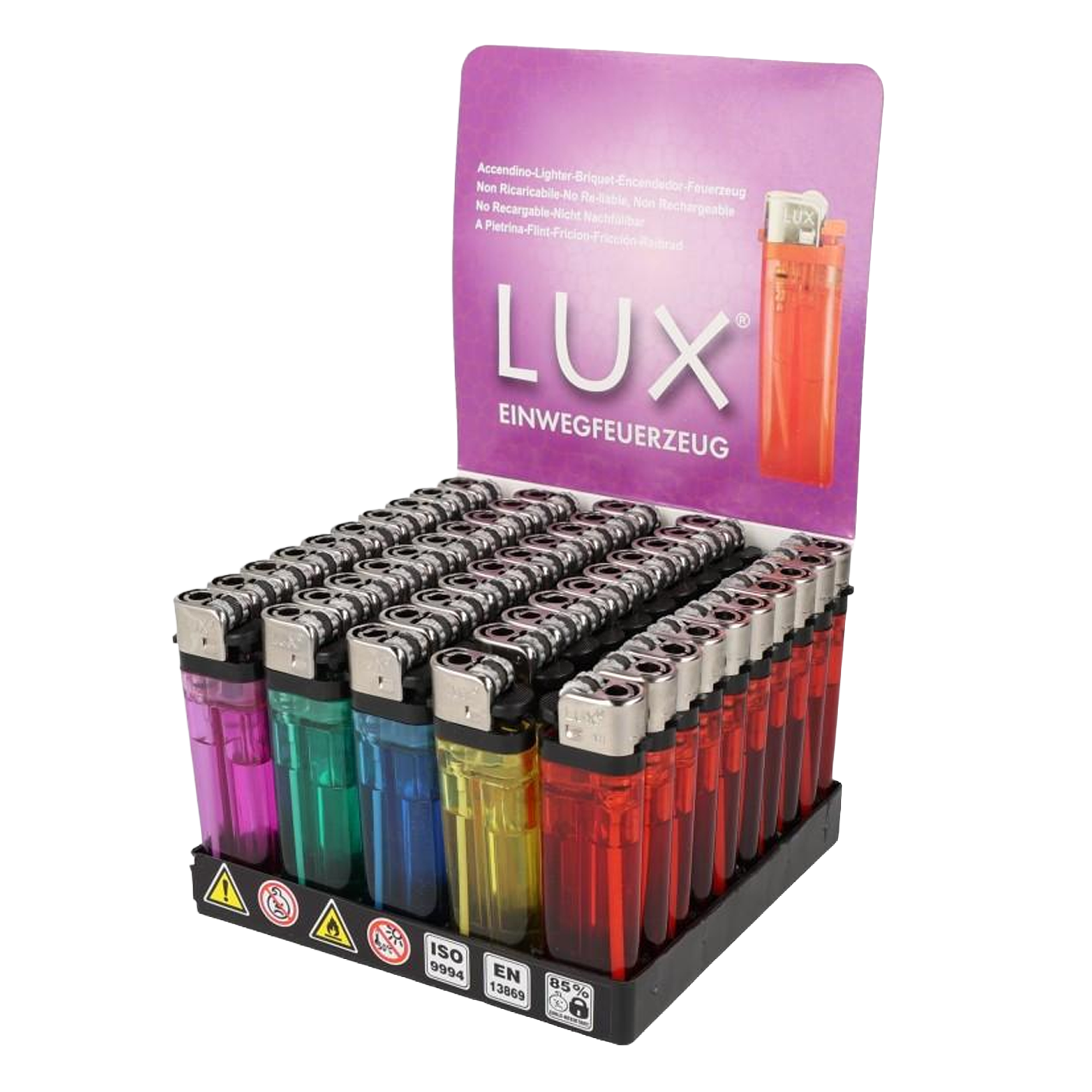 LUX Einwegfeuerzeug Transparent