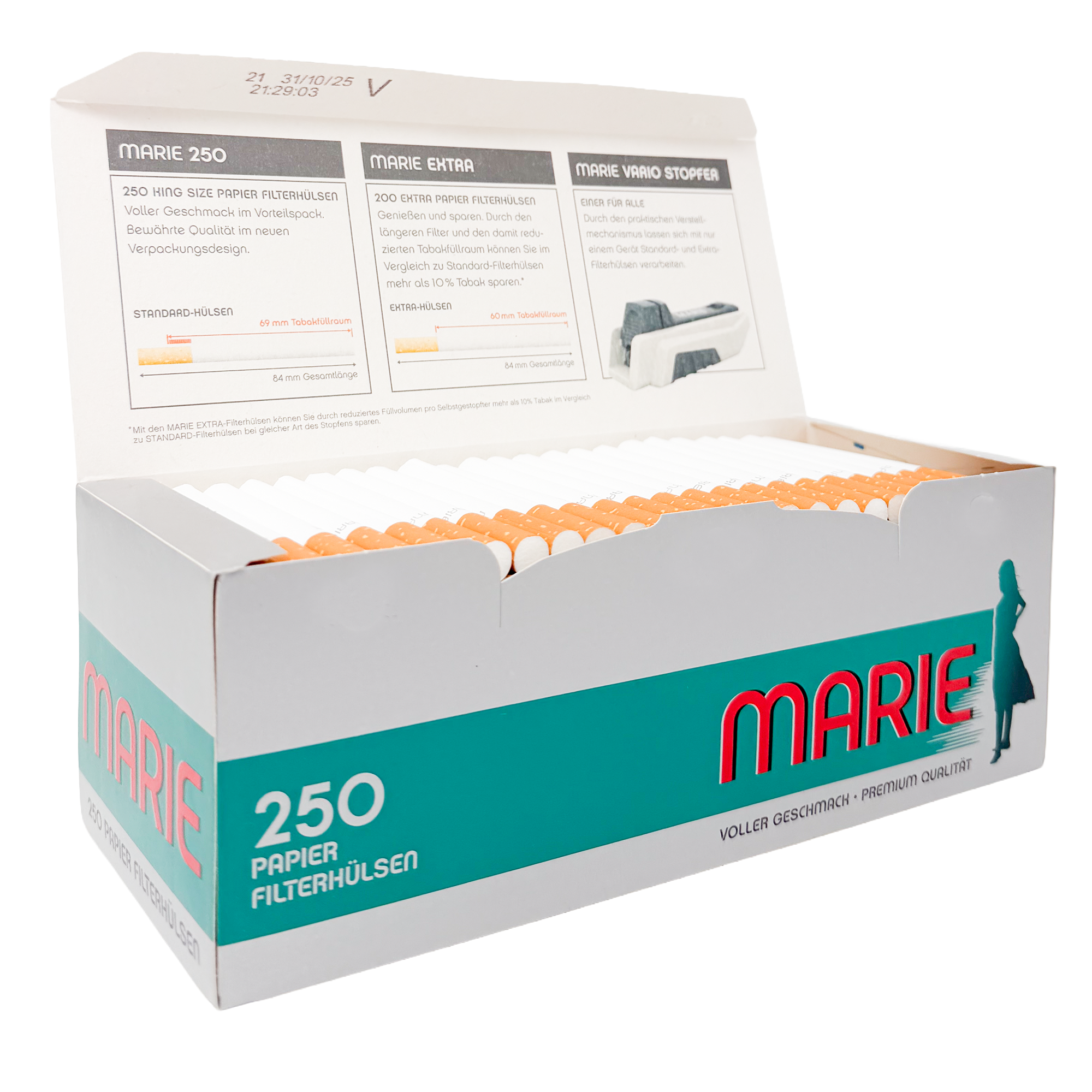 MARIE King Size 250 Zigarettenhülse