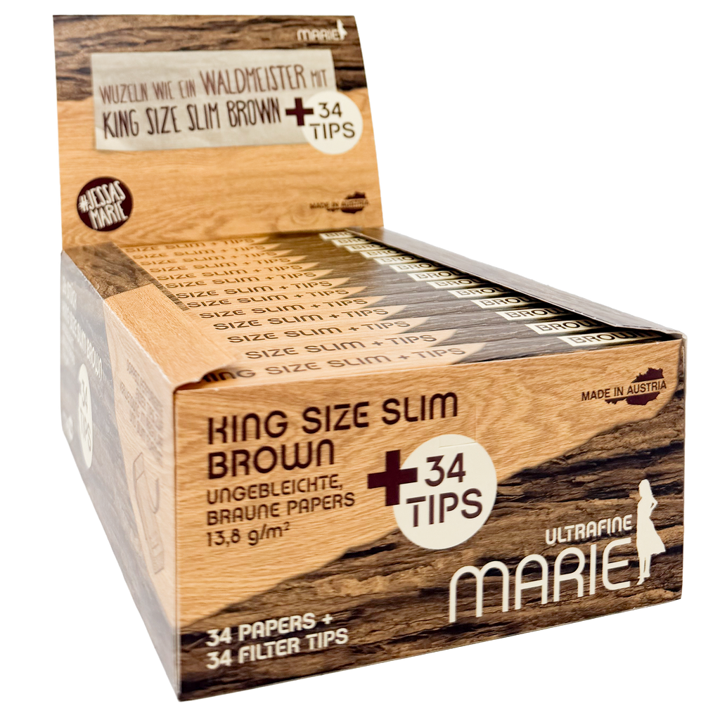 MARIE King Size Slim + Tips Brown