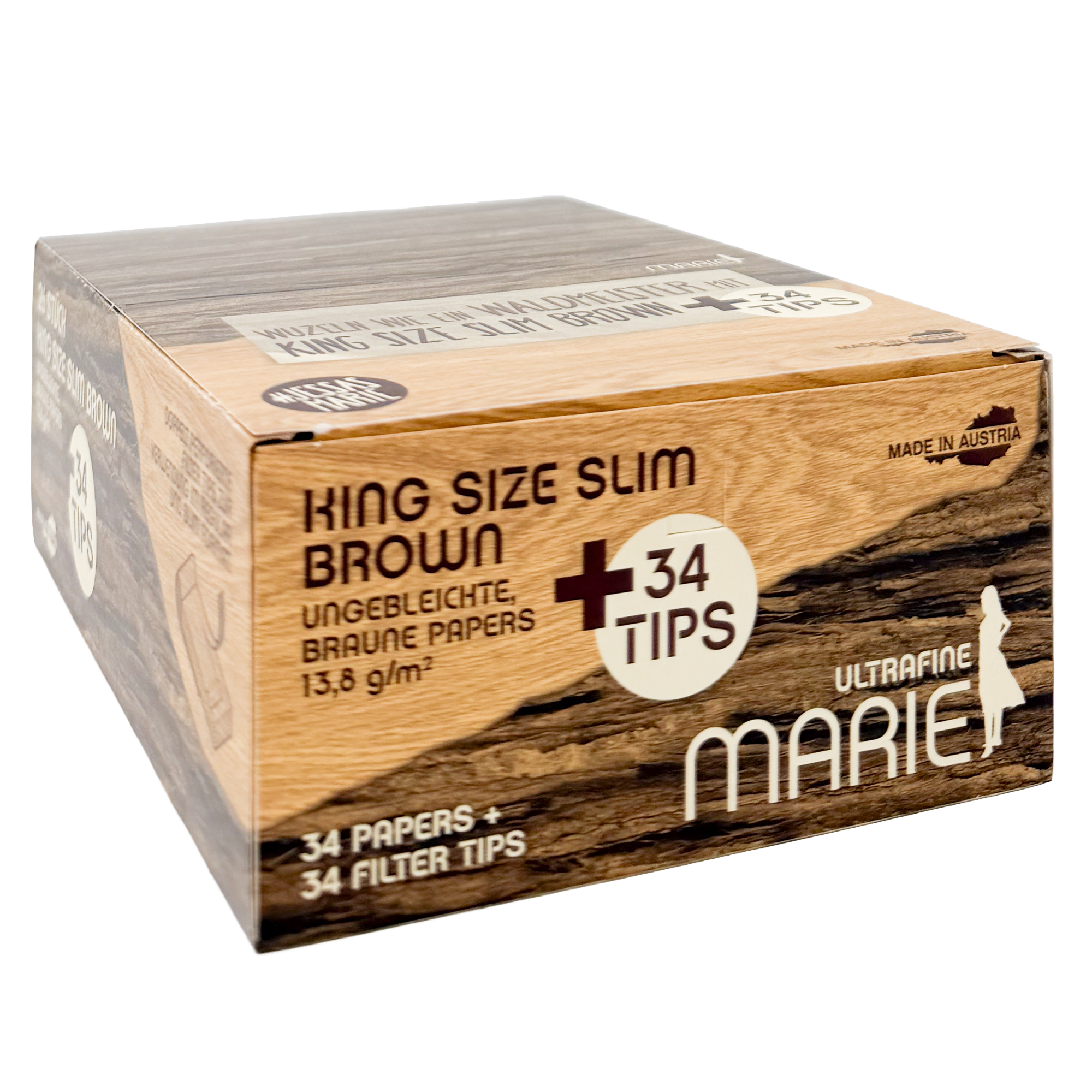 MARIE King Size Slim + Tips Brown