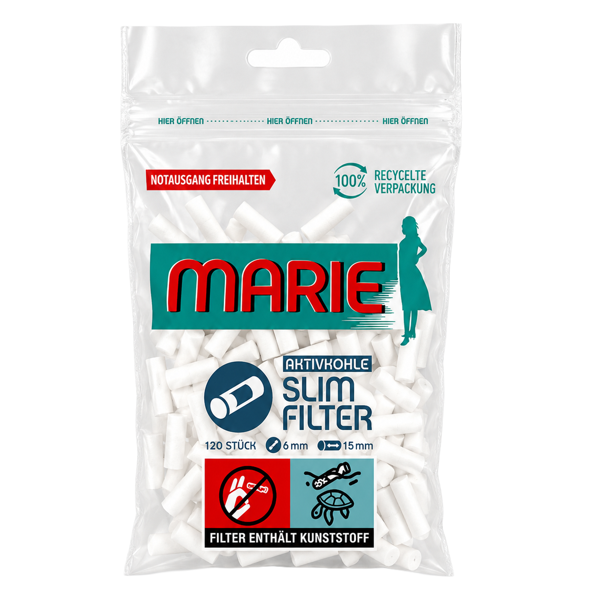 MARIE Slim Filter Aktivkohle 6mm