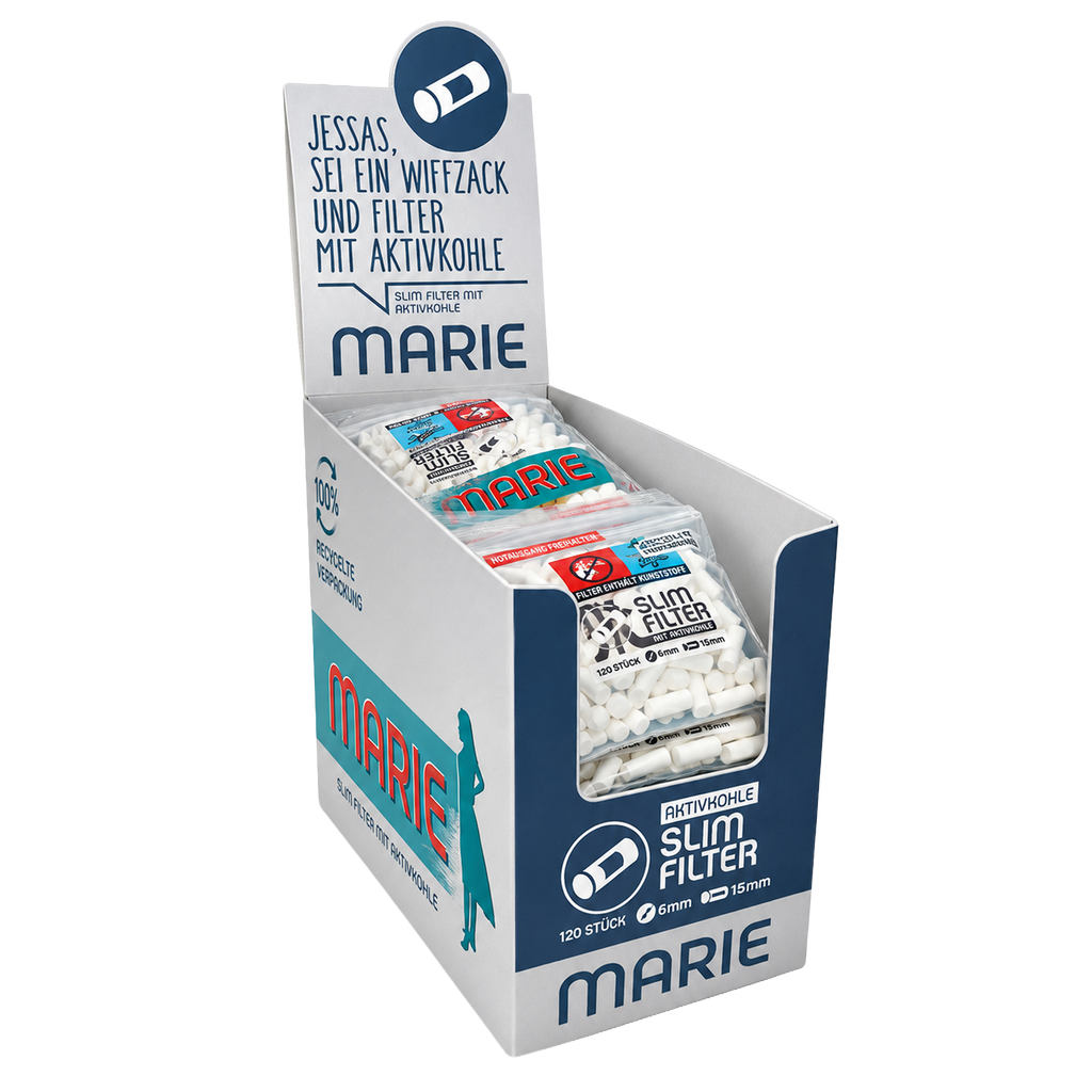 MARIE Slim Filter Aktivkohle 6mm