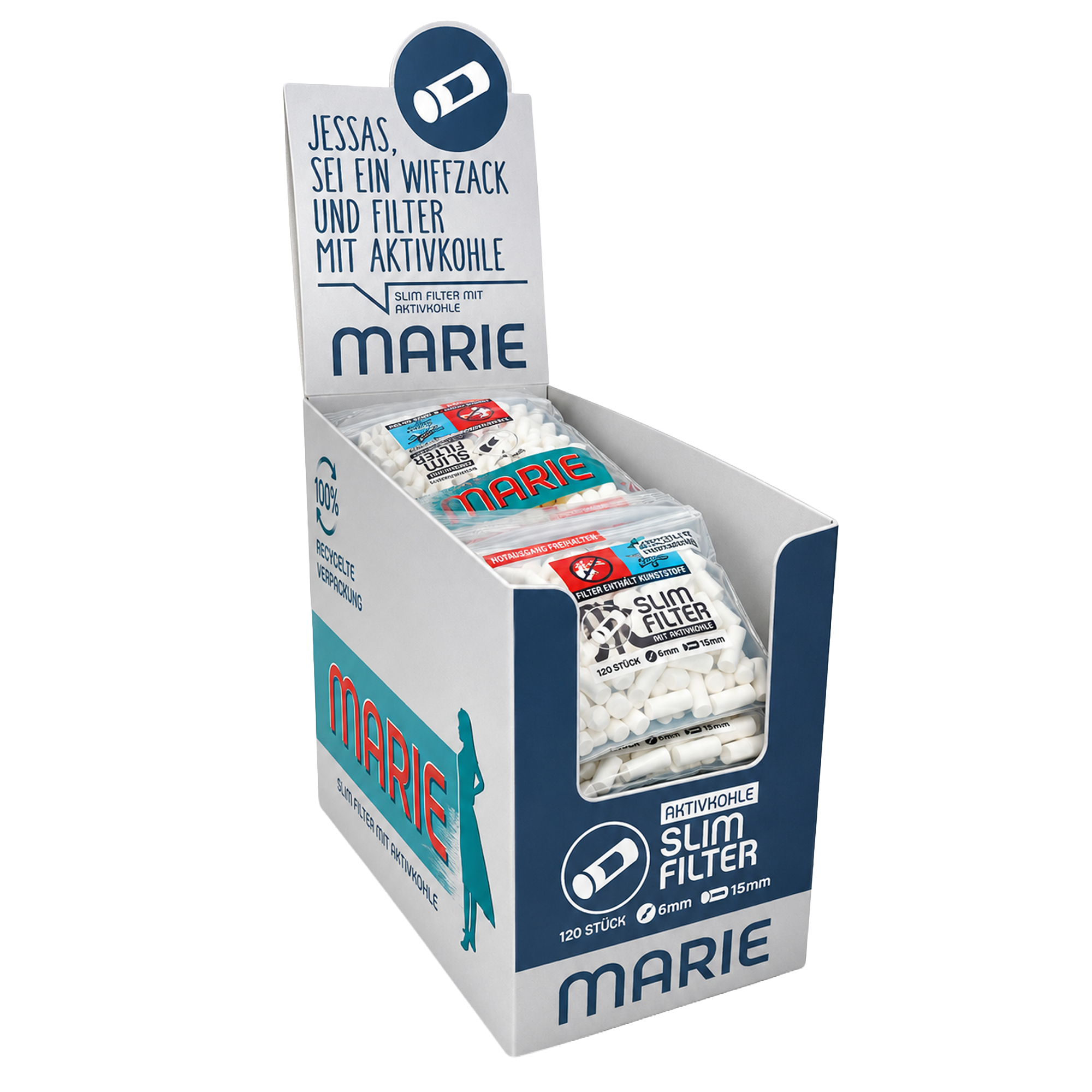 MARIE Slim Filter Aktivkohle 6mm