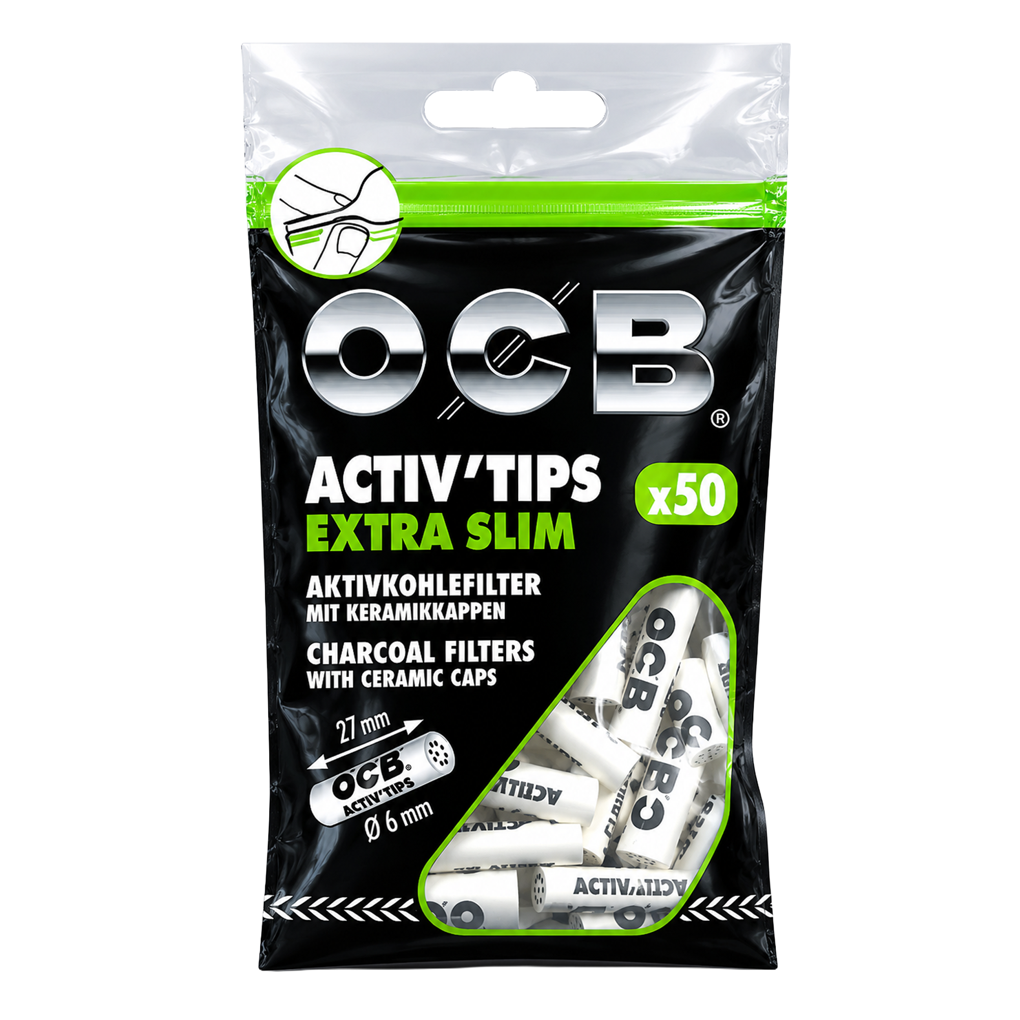 OCB Activ Tips Extra Slim Filter 6mm