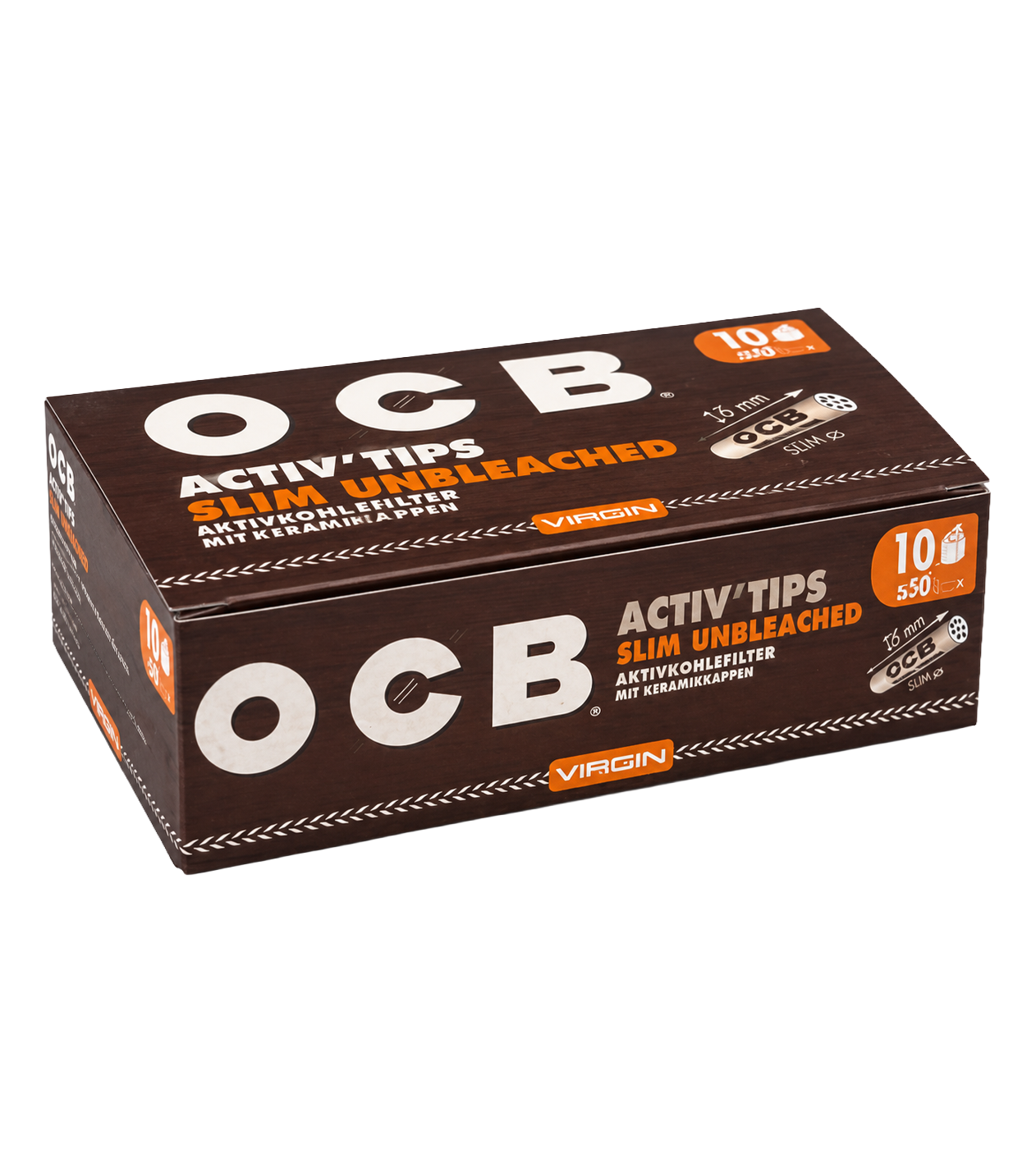 OCB Virgin Unbleached Activ Tips Filter 7mm