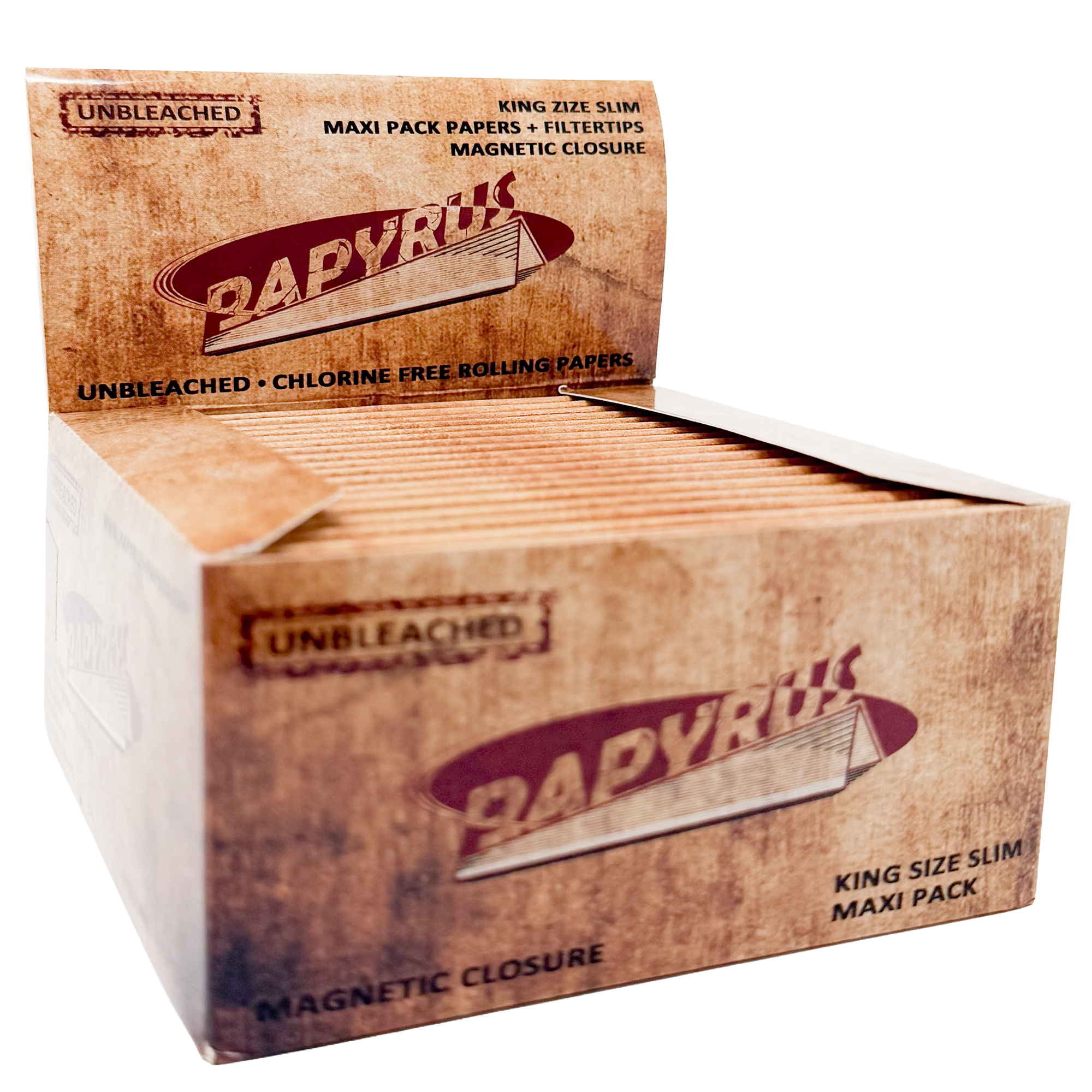 PAPYRUS Maxipack Unbleached King Size Slim + Tips