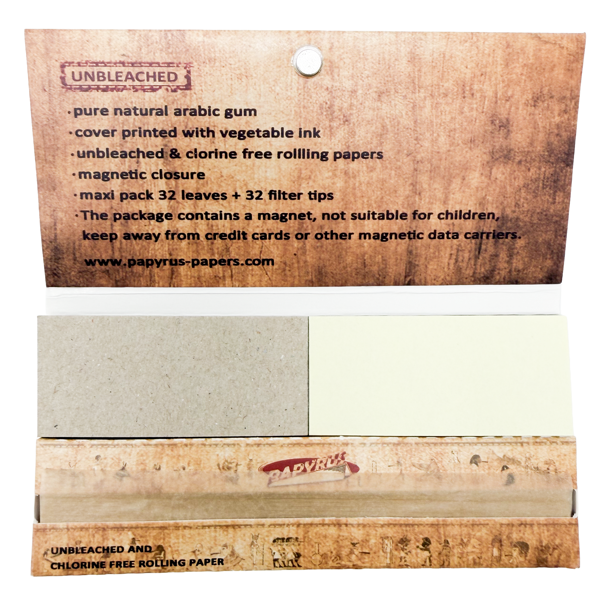 PAPYRUS Maxipack Unbleached King Size Slim + Tips